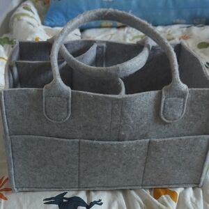 Parker Baby Gray Felt Diaper Caddy